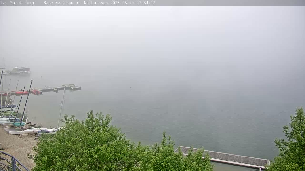 Malbuisson, Lac Saint Point Lake from Base Nautique de Malbuisson Nautical Base Live Cam -  Pontarlier, Doubs, Bourgogne-Franche-Comté, France