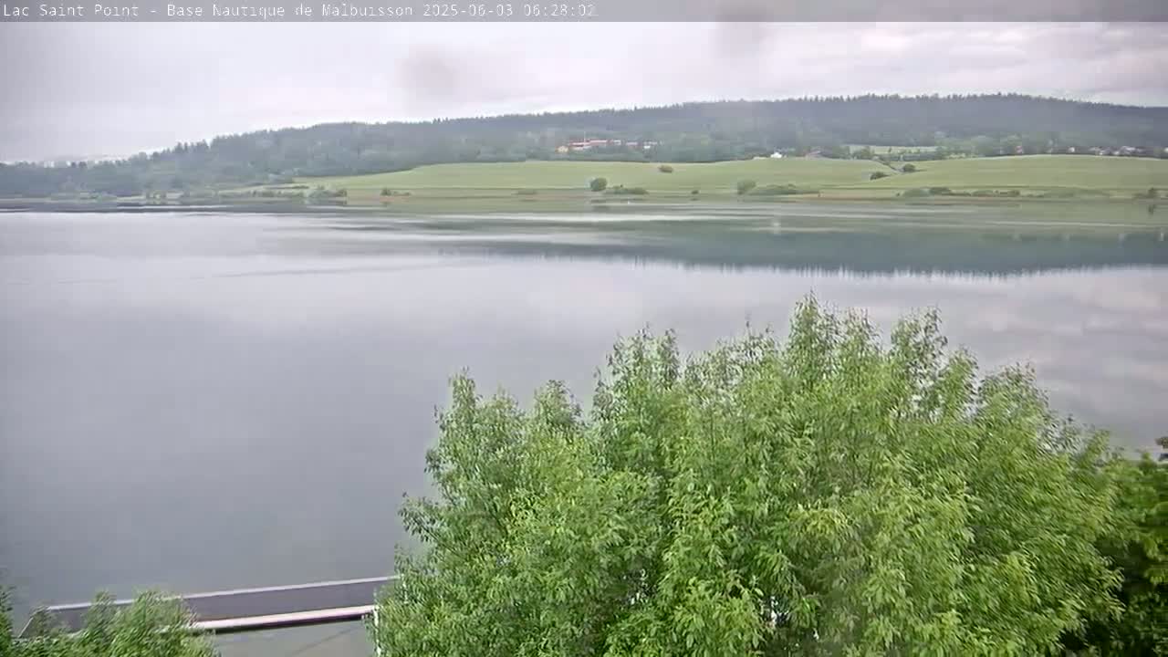 Malbuisson, Lac Saint Point Lake from Base Nautique de Malbuisson Nautical Base Live Cam -  Pontarlier, Doubs, Bourgogne-Franche-Comté, France