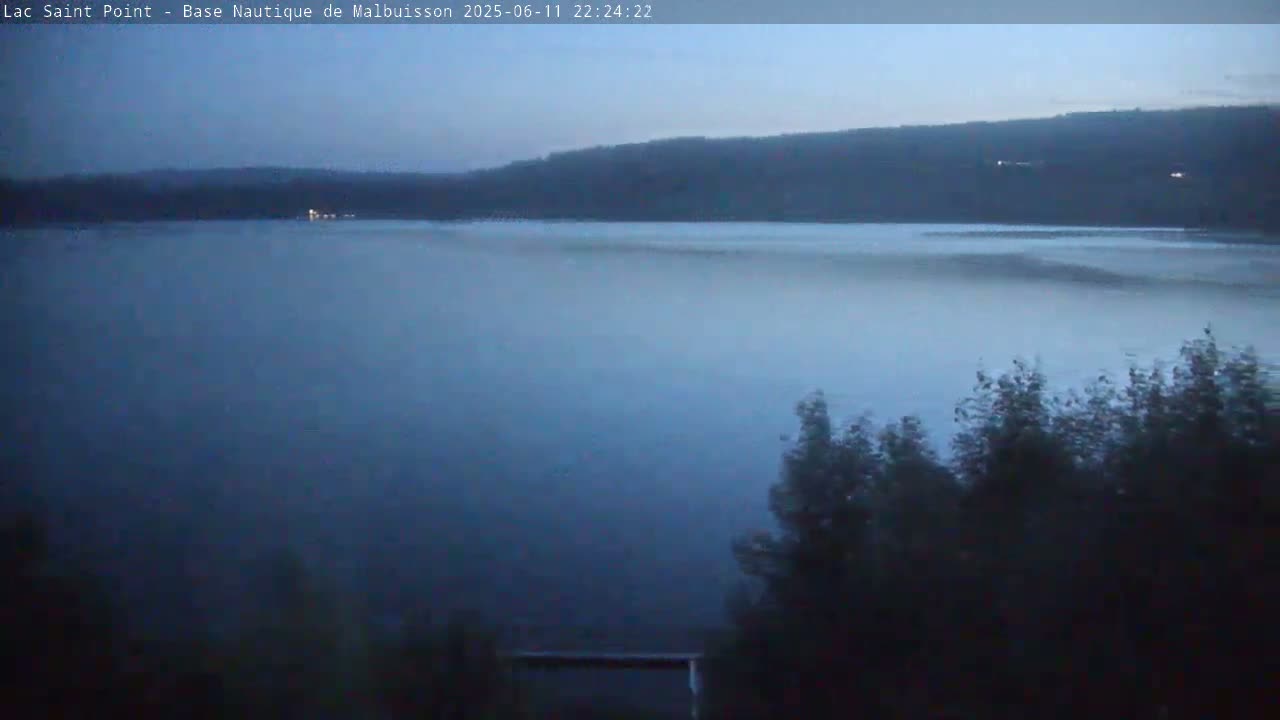 Malbuisson, Lac Saint Point Lake from Base Nautique de Malbuisson Nautical Base Live Cam -  Pontarlier, Doubs, Bourgogne-Franche-Comté, France