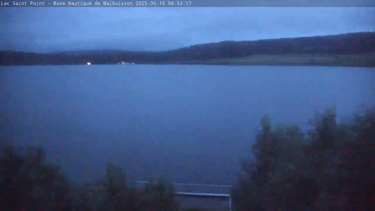 Malbuisson, Lac Saint Point Lake from Base Nautique de Malbuisson Nautical Base Live Cam -  Pontarlier, Doubs, Bourgogne-Franche-Comté, France