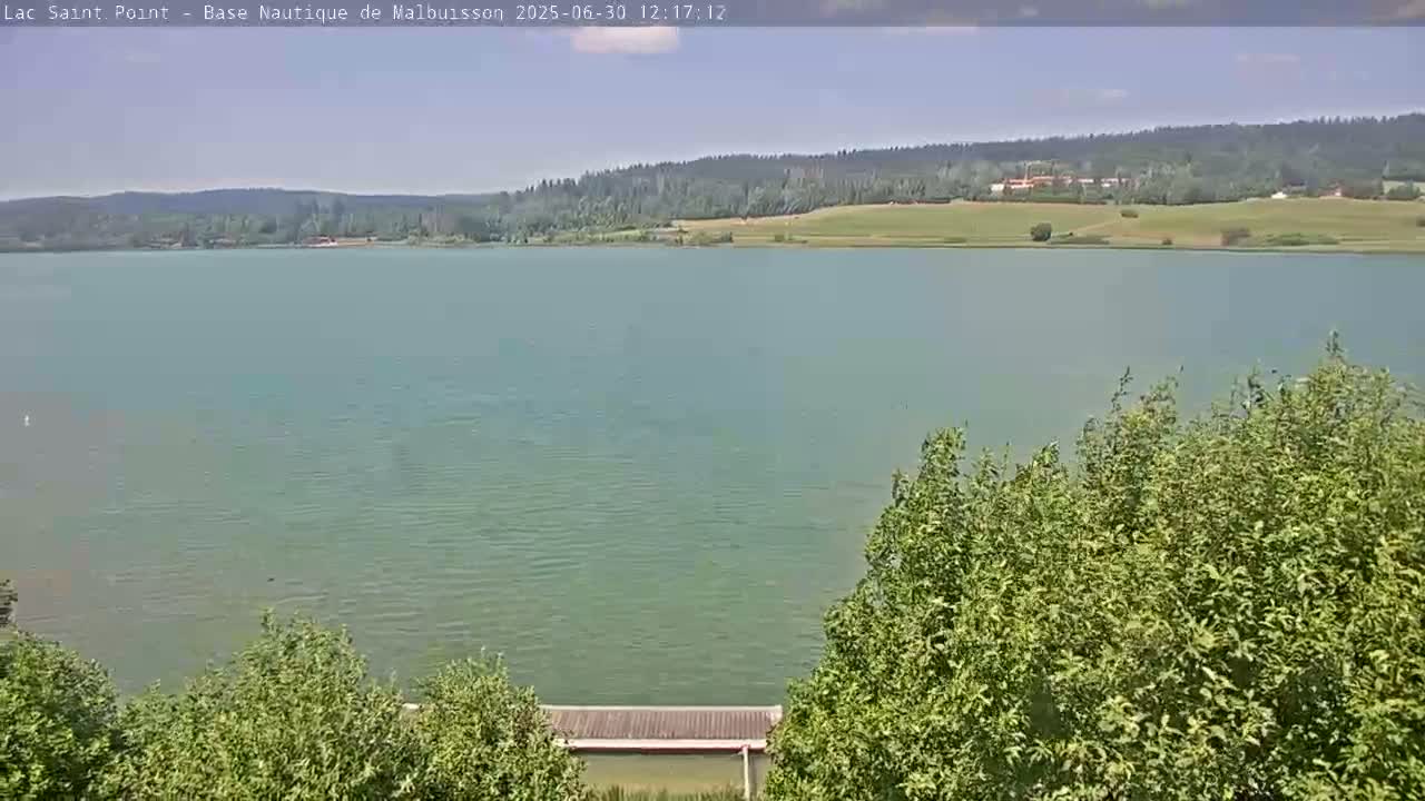 Malbuisson, Lac Saint Point Lake from Base Nautique de Malbuisson Nautical Base Live Cam -  Pontarlier, Doubs, Bourgogne-Franche-Comté, France