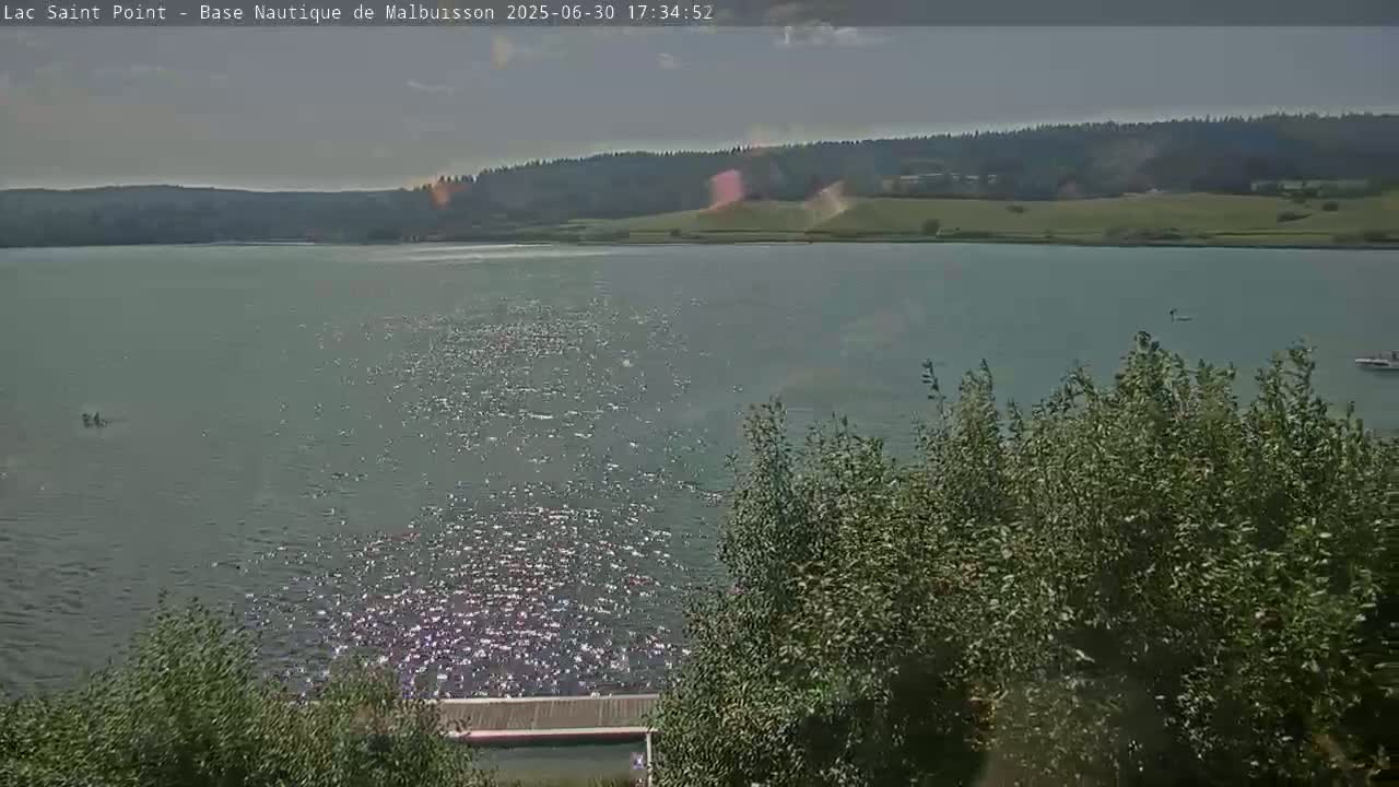 Malbuisson, Lac Saint Point Lake from Base Nautique de Malbuisson Nautical Base Live Cam -  Pontarlier, Doubs, Bourgogne-Franche-Comté, France