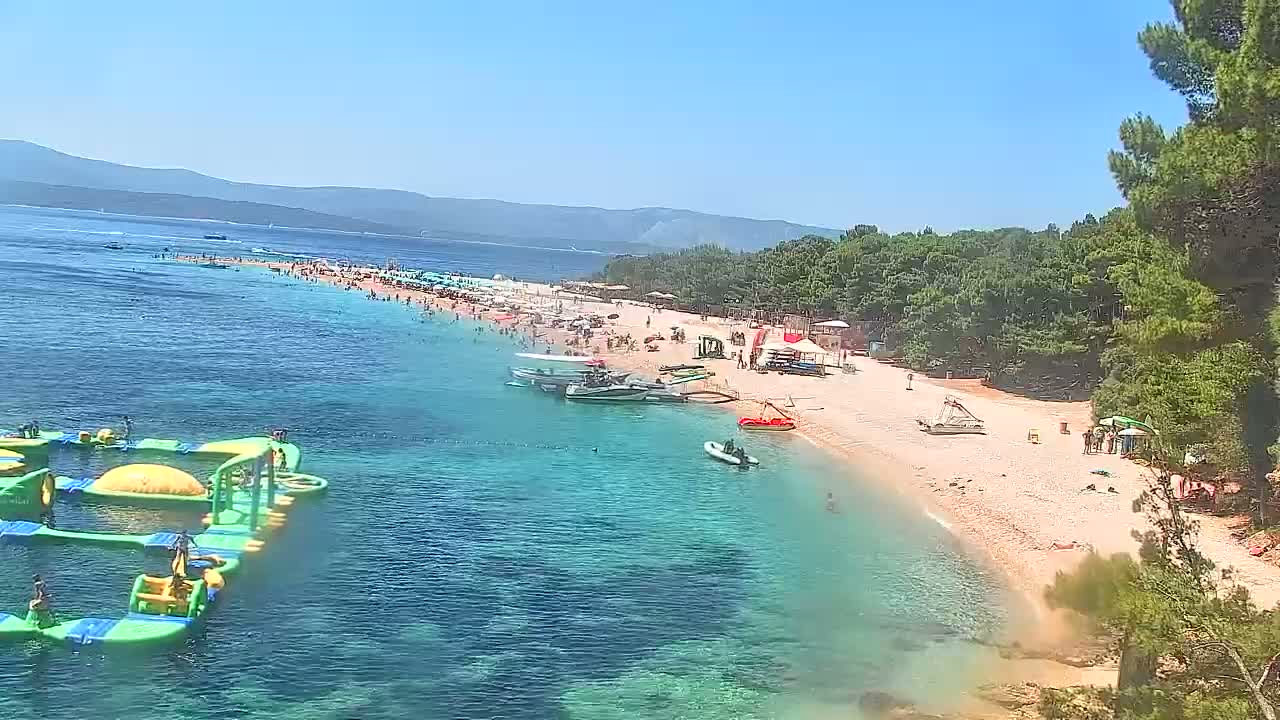 Otok  Brač Island, Bol Village Zlatni Rat Beach (Golden Horn Beach) Live Cam - Bol, Brac Island, Split-Dalmatia, Croatia
