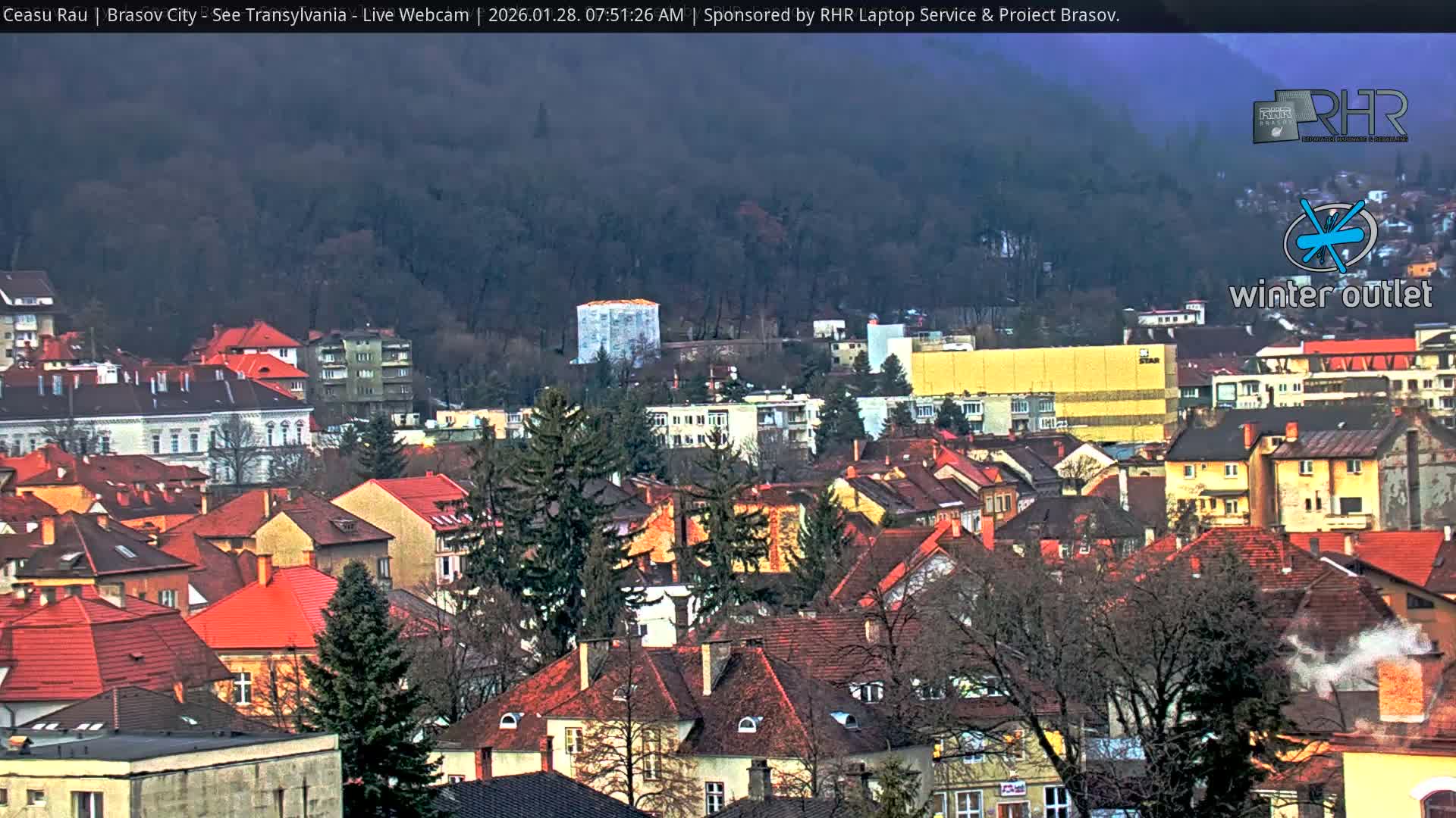 Braşov Skyline Live Cam - Centrul Nou, Brasov, Romania