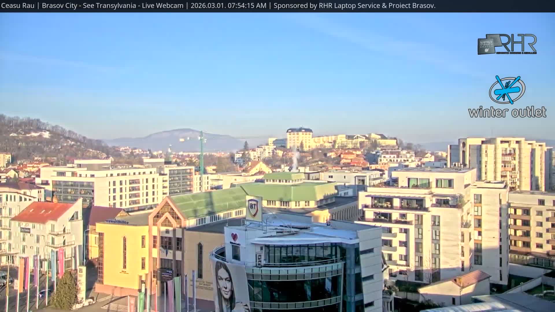 Braşov Skyline Live Cam - Centrul Nou, Brasov, Romania