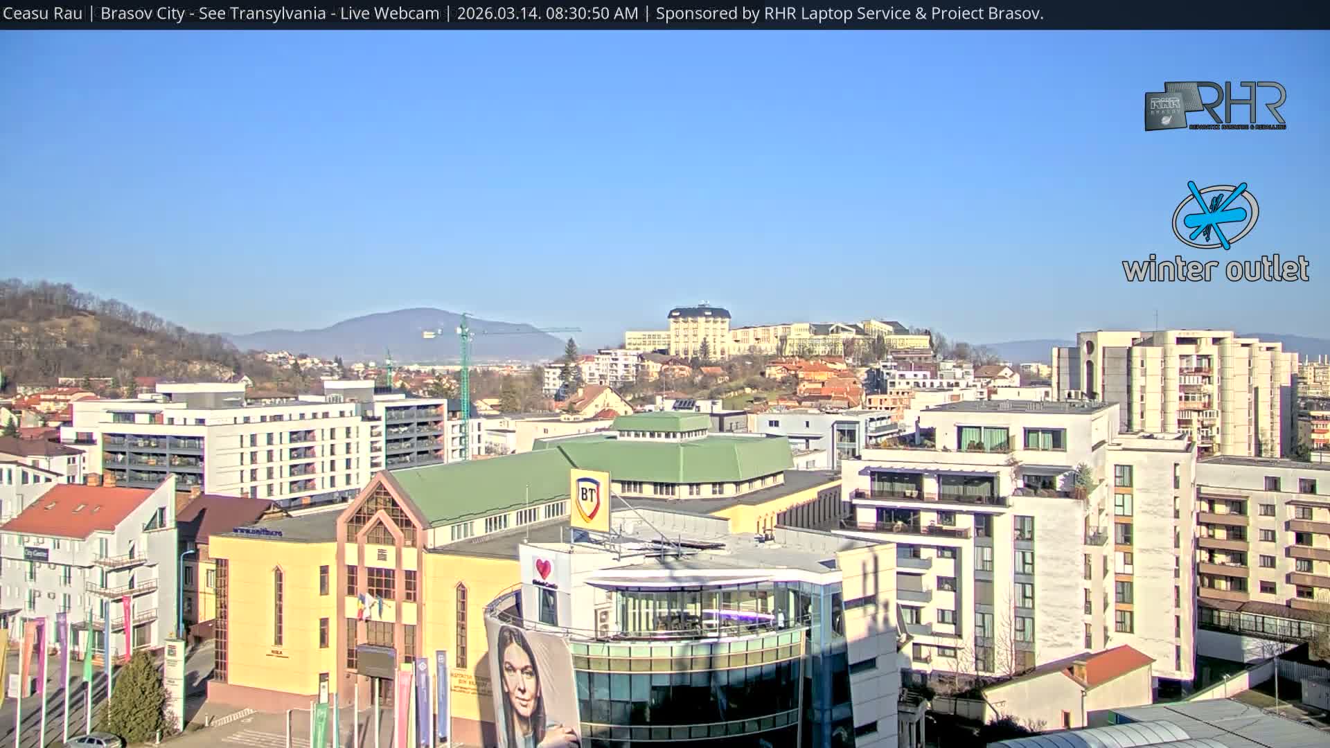 Braşov Skyline Live Cam - Centrul Nou, Brasov, Romania