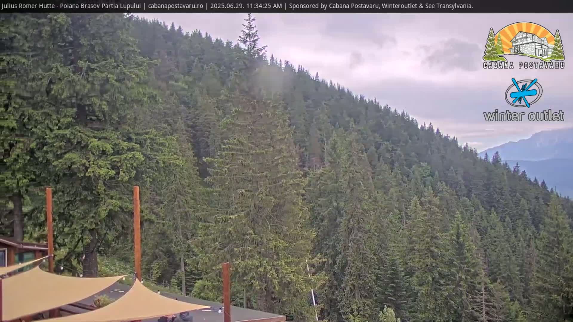 Rasnovei Plain View  from Julius Römer Hütte  Poiana Brasov Live Cam - Poiana Brasov, Braşov, Romania