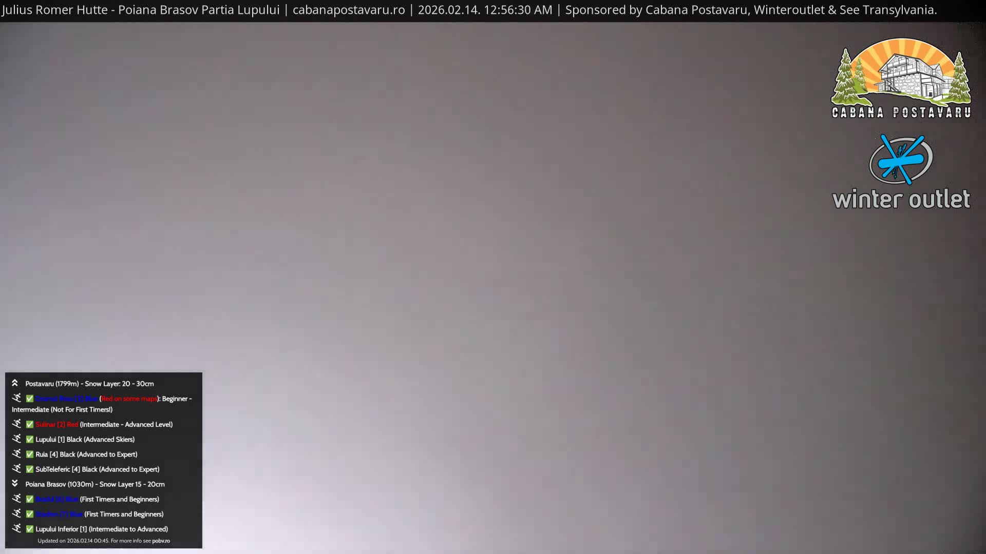 Rasnovei Plain View  from Julius Römer Hütte  Poiana Brasov Live Cam - Poiana Brasov, Braşov, Romania