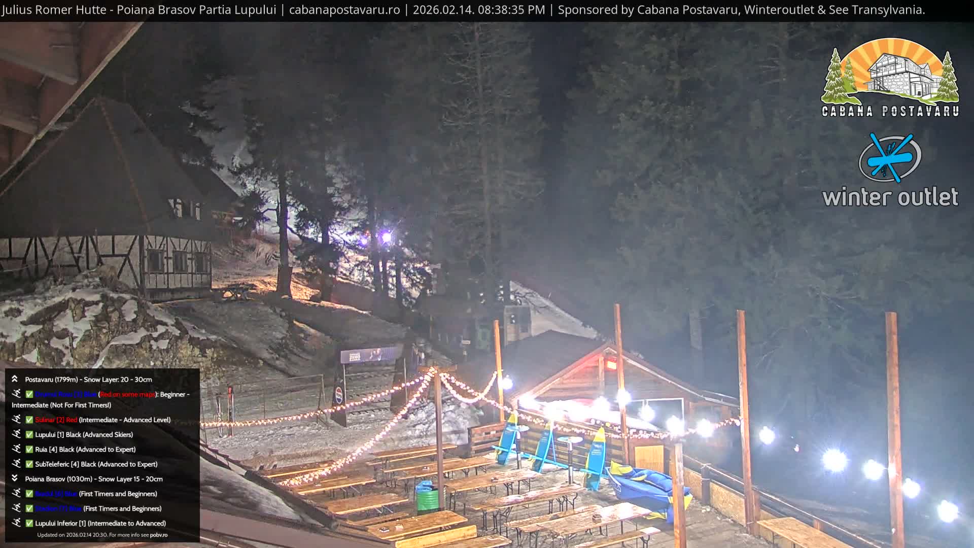 Rasnovei Plain View  from Julius Römer Hütte  Poiana Brasov Live Cam - Poiana Brasov, Braşov, Romania