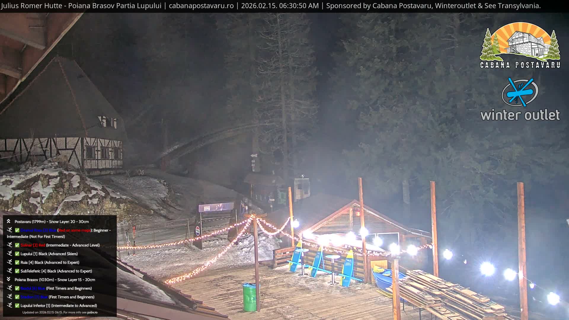 Rasnovei Plain View  from Julius Römer Hütte  Poiana Brasov Live Cam - Poiana Brasov, Braşov, Romania