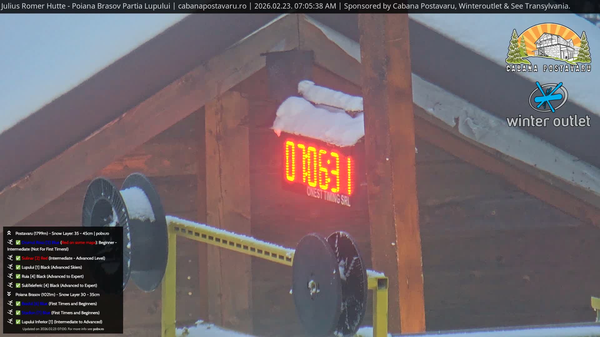 Rasnovei Plain View  from Julius Römer Hütte  Poiana Brasov Live Cam - Poiana Brasov, Braşov, Romania