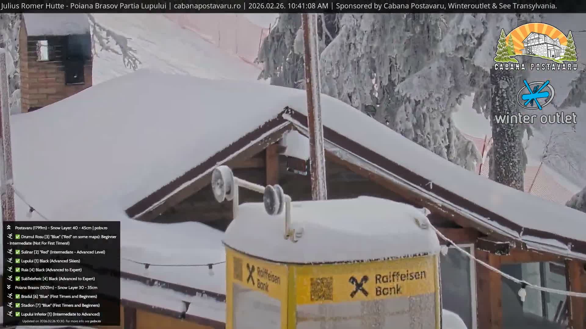 Rasnovei Plain View  from Julius Römer Hütte  Poiana Brasov Live Cam - Poiana Brasov, Braşov, Romania