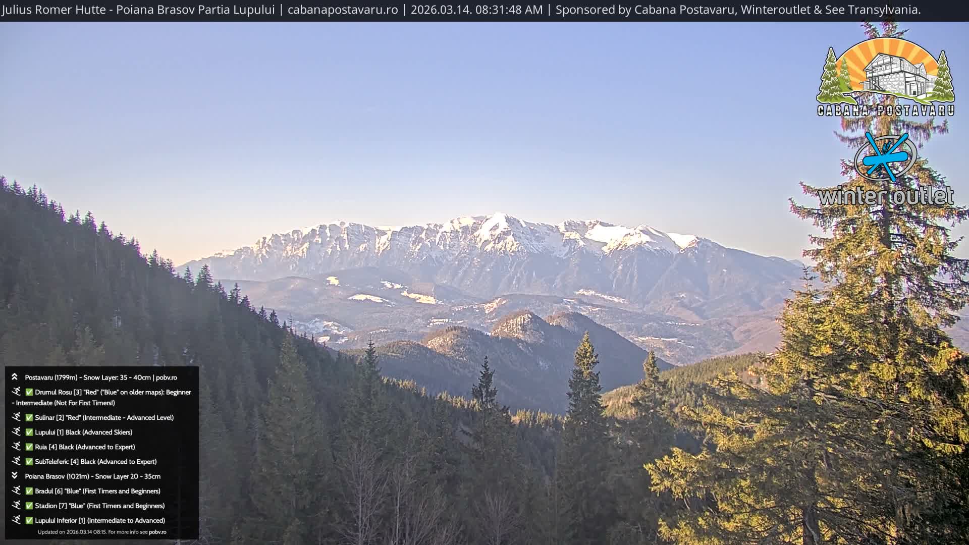 Rasnovei Plain View  from Julius Römer Hütte  Poiana Brasov Live Cam - Poiana Brasov, Braşov, Romania