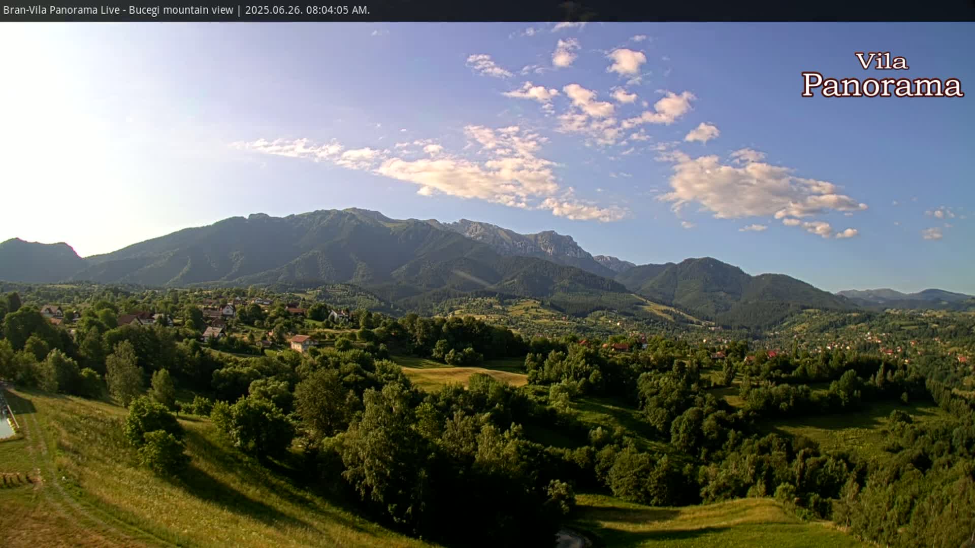 Bucegi Mountain View from Bran Live Cam - Bran,  Braşov, Romania