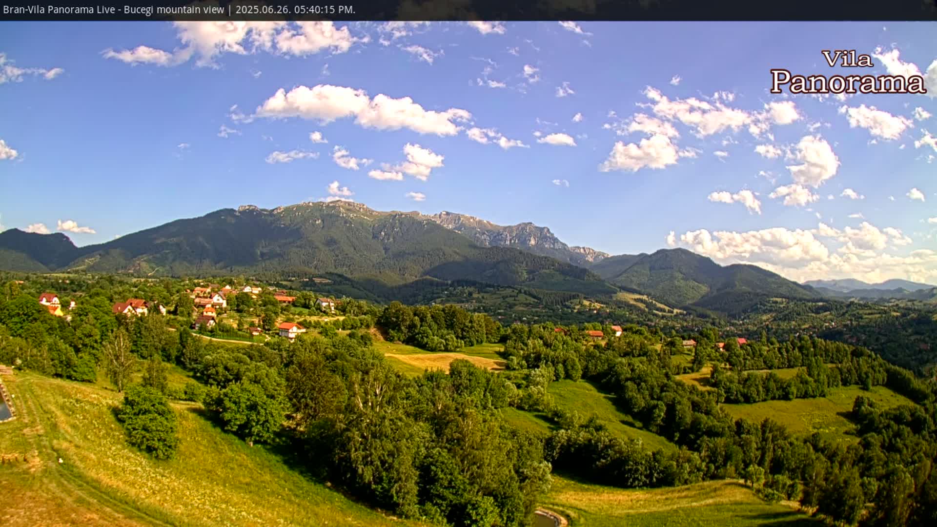 Bucegi Mountain View from Bran Live Cam - Bran,  Braşov, Romania