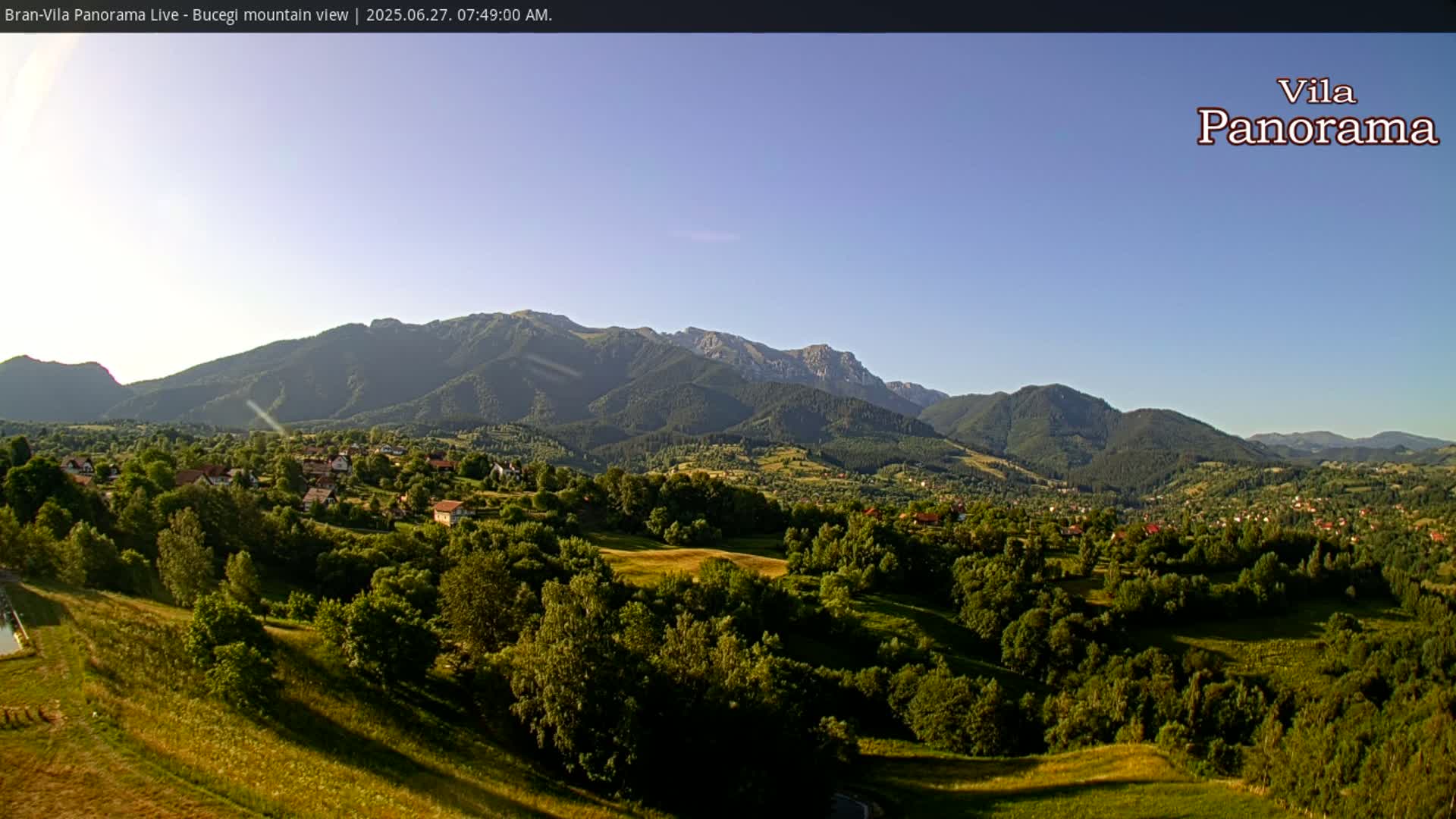 Bucegi Mountain View from Bran Live Cam - Bran,  Braşov, Romania