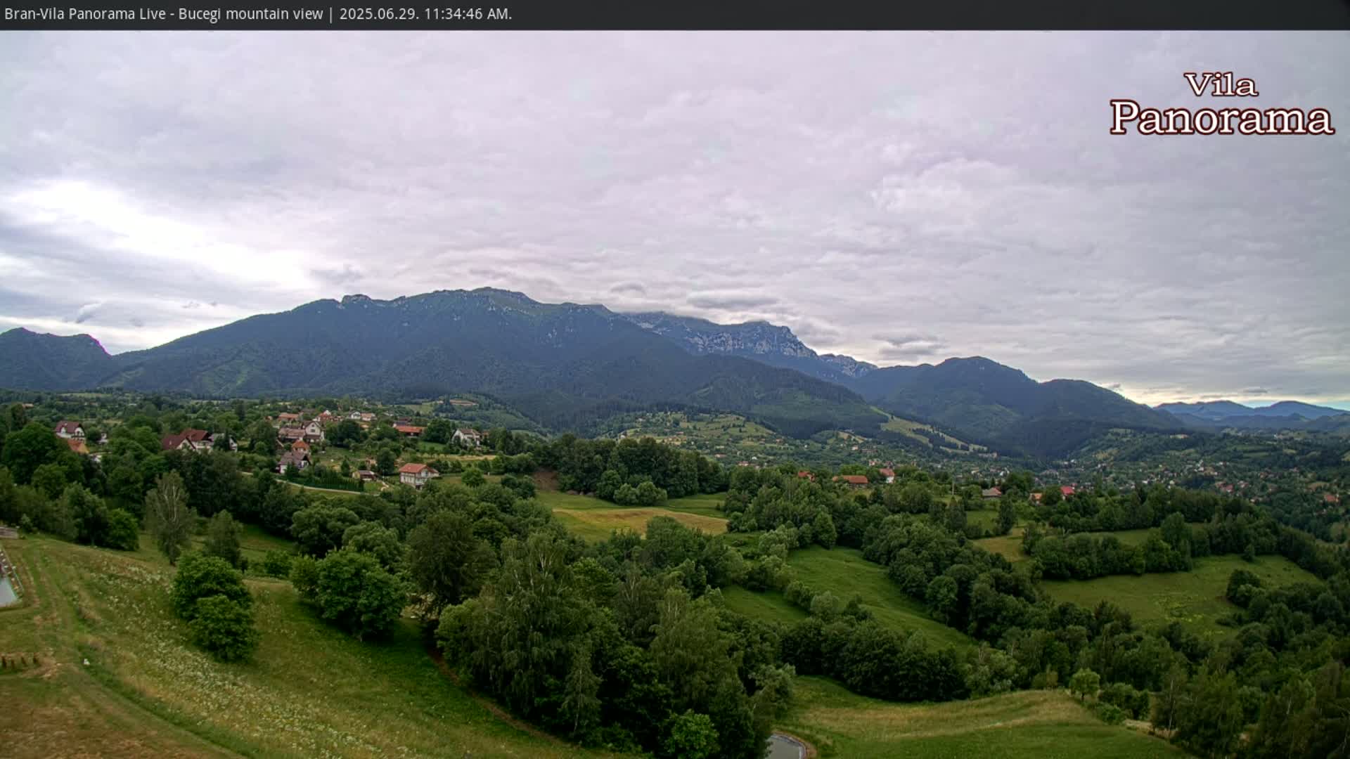 Bucegi Mountain View from Bran Live Cam - Bran,  Braşov, Romania