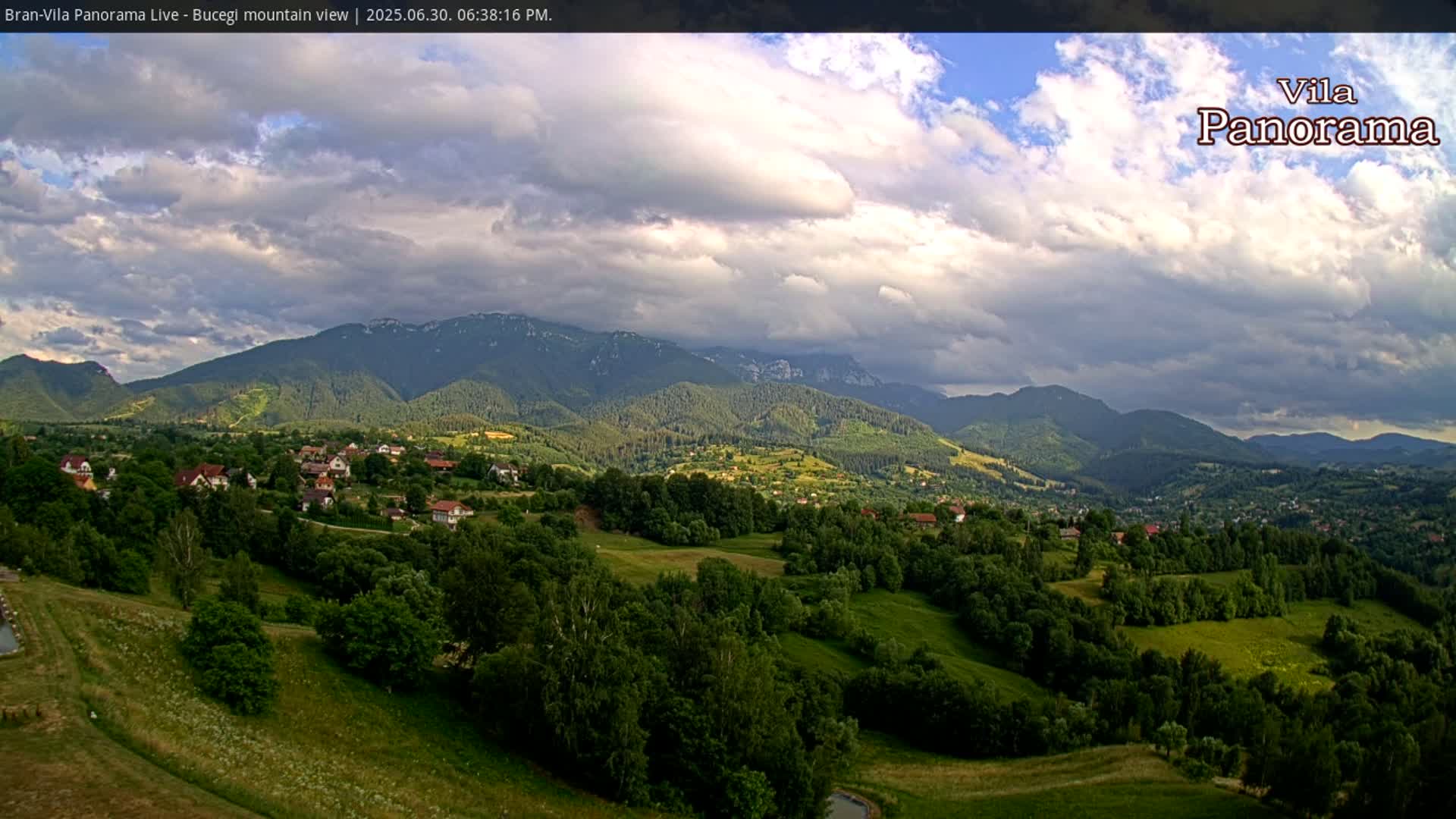 Bucegi Mountain View from Bran Live Cam - Bran,  Braşov, Romania