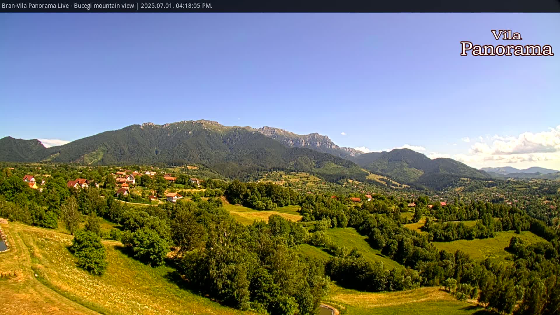 Bucegi Mountain View from Bran Live Cam - Bran,  Braşov, Romania