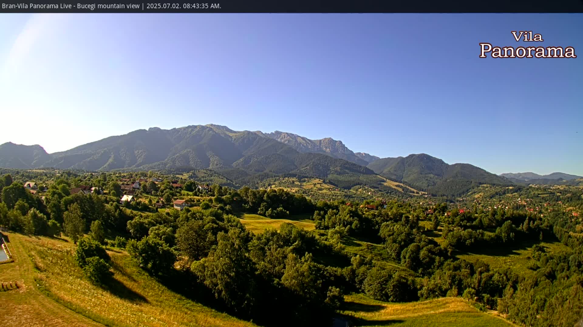 Bucegi Mountain View from Bran Live Cam - Bran,  Braşov, Romania