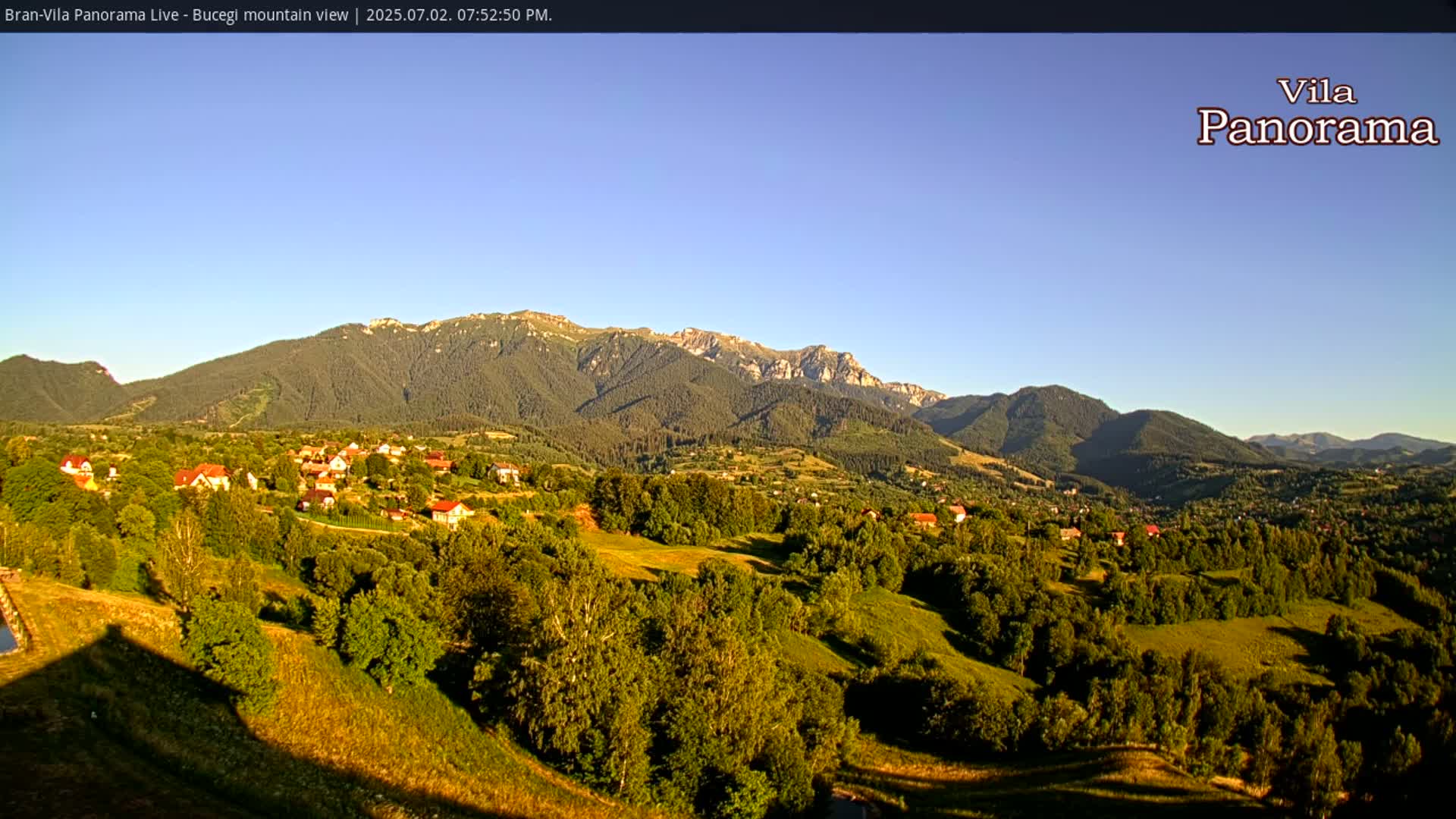 Bucegi Mountain View from Bran Live Cam - Bran,  Braşov, Romania
