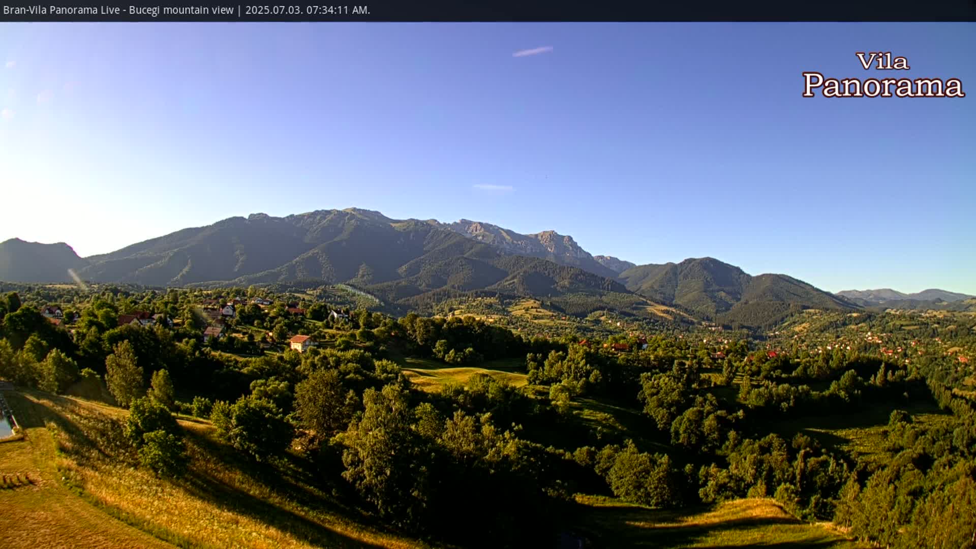 Bucegi Mountain View from Bran Live Cam - Bran,  Braşov, Romania