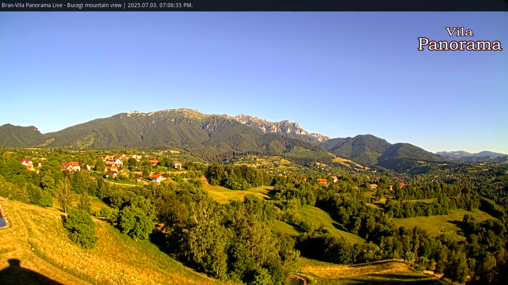 Bucegi Mountain View from Bran Live Cam - Bran,  Braşov, Romania