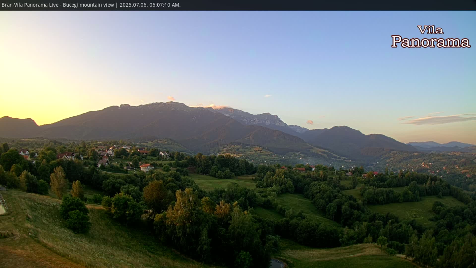 Bucegi Mountain View from Bran Live Cam - Bran,  Braşov, Romania