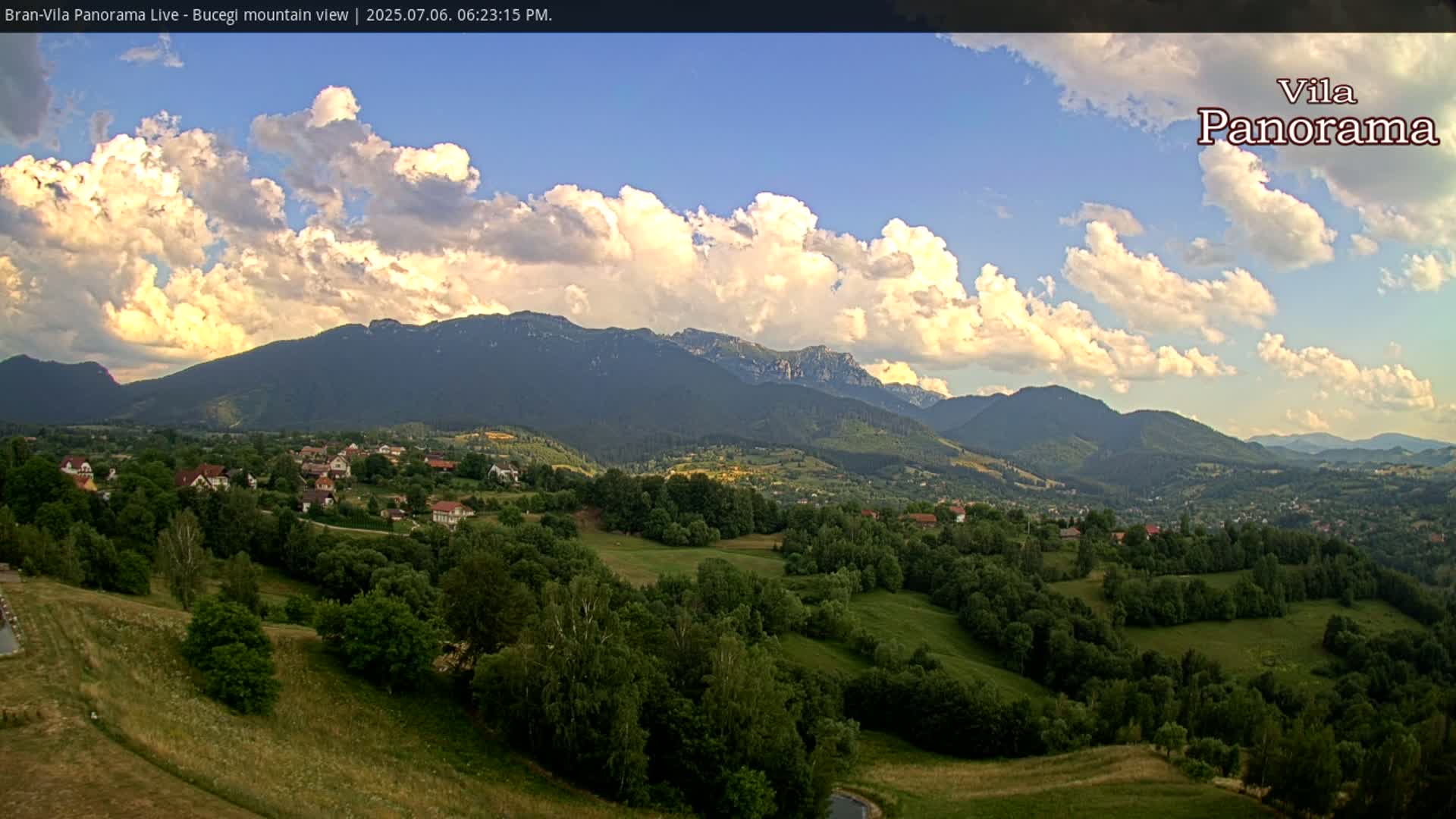 Bucegi Mountain View from Bran Live Cam - Bran,  Braşov, Romania