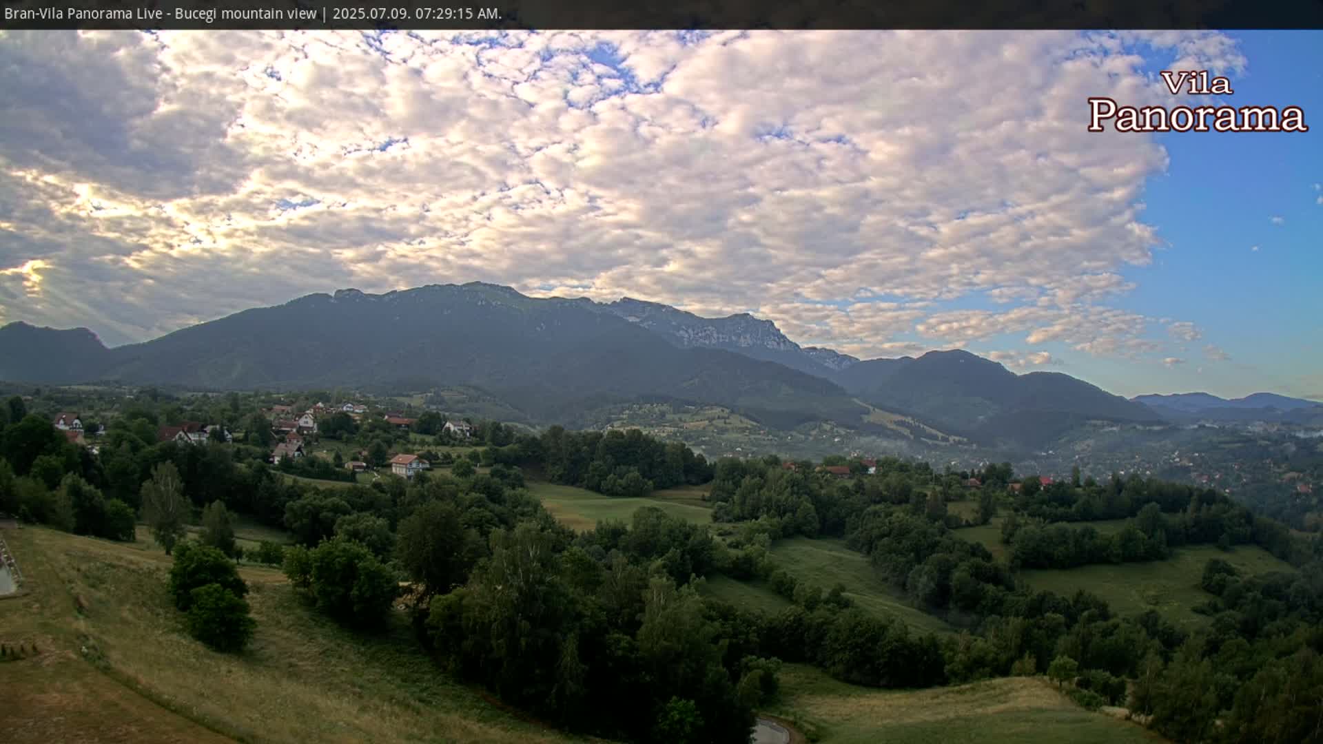 Bucegi Mountain View from Bran Live Cam - Bran,  Braşov, Romania