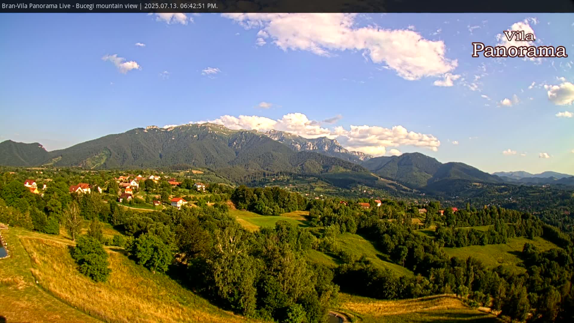 Bucegi Mountain View from Bran Live Cam - Bran,  Braşov, Romania