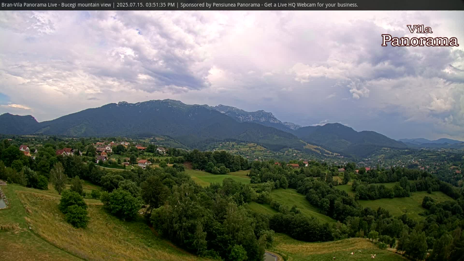 Bucegi Mountain View from Bran Live Cam - Bran,  Braşov, Romania