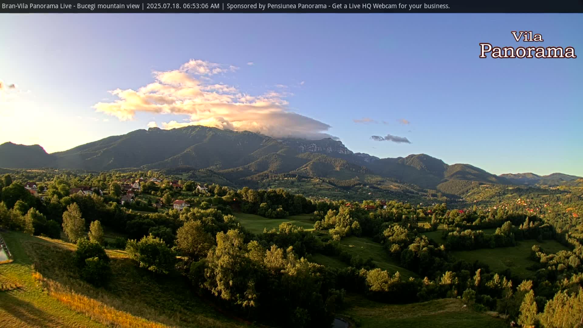 Bucegi Mountain View from Bran Live Cam - Bran,  Braşov, Romania