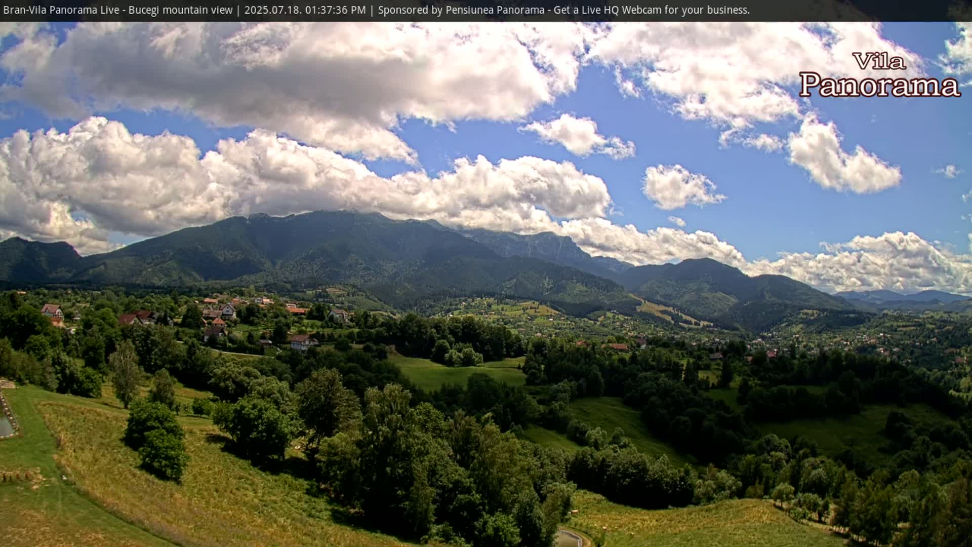 Bucegi Mountain View from Bran Live Cam - Bran,  Braşov, Romania