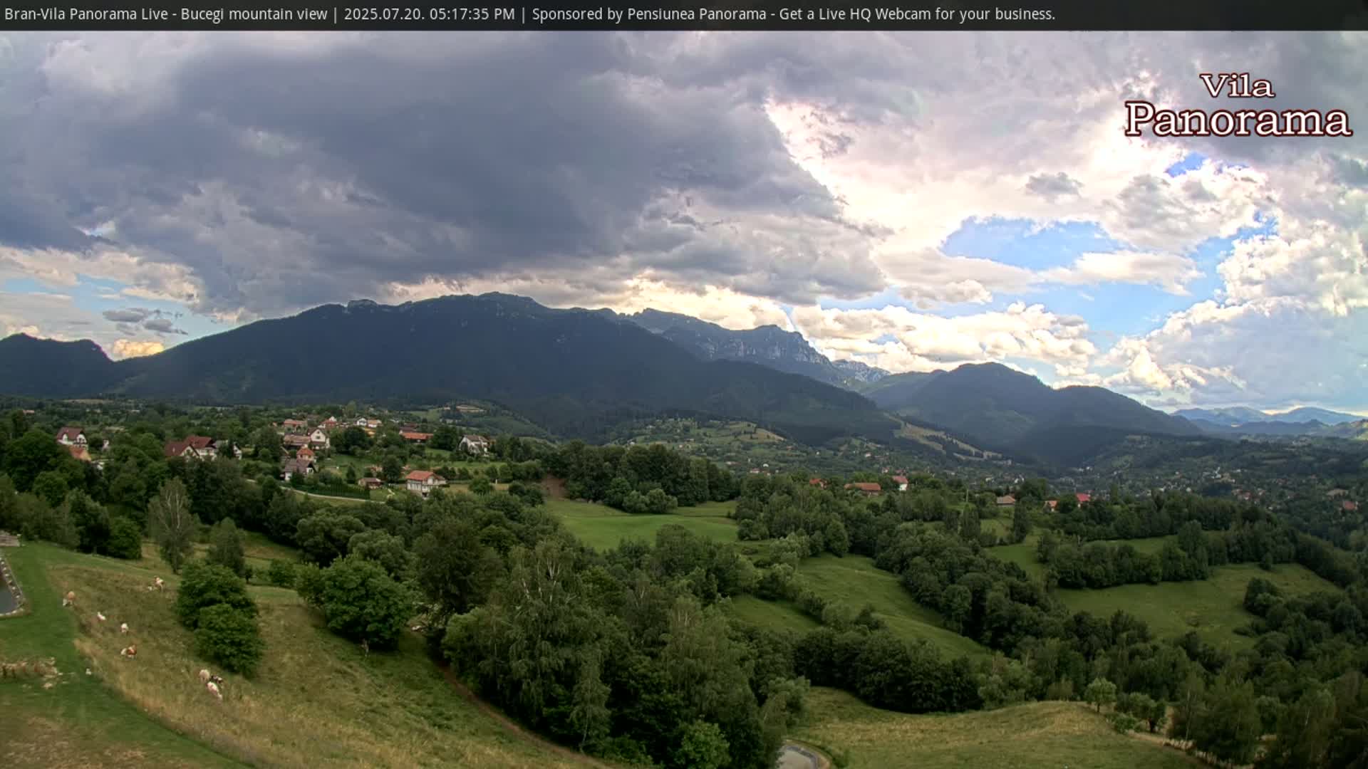 Bucegi Mountain View from Bran Live Cam - Bran,  Braşov, Romania