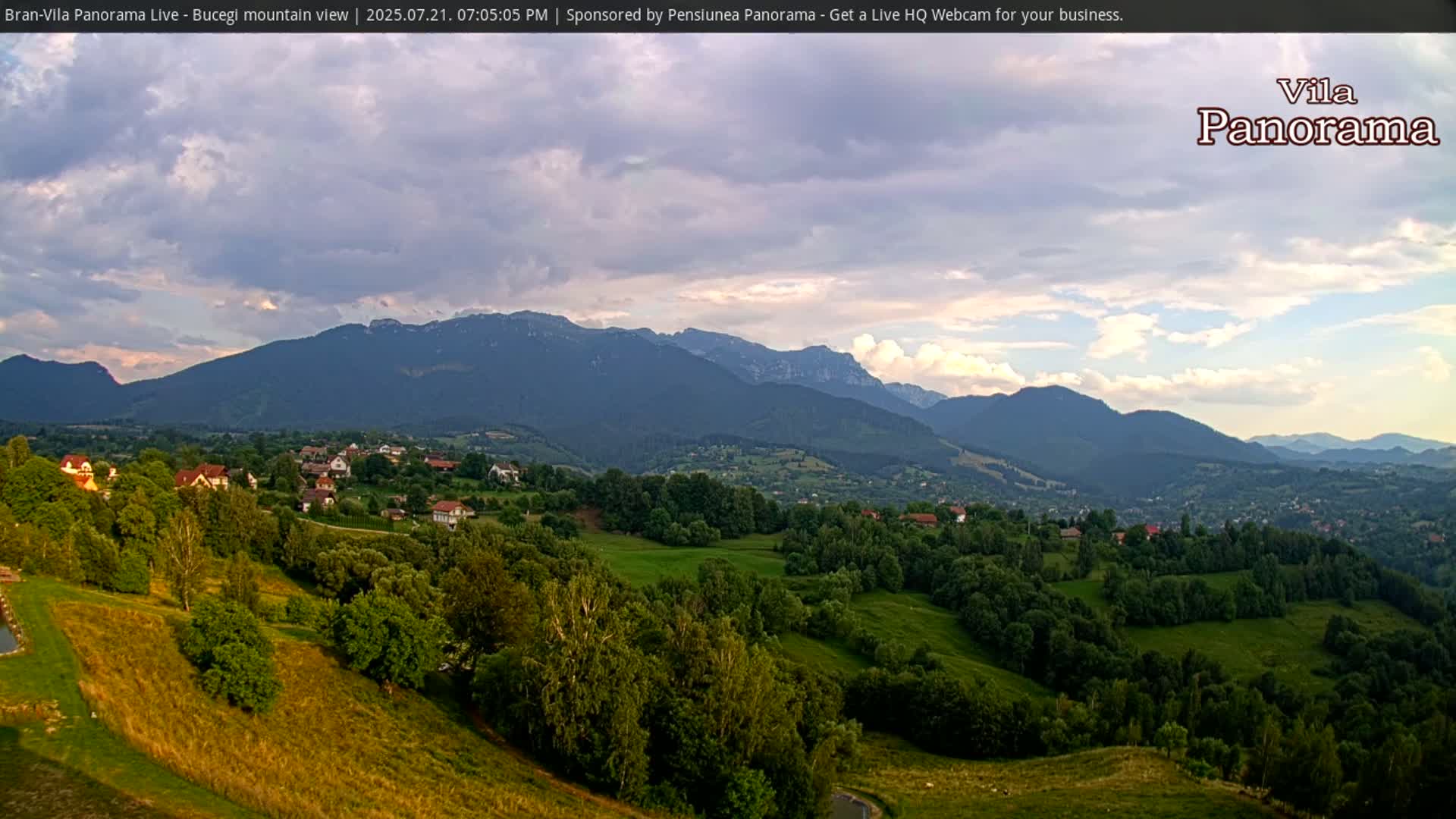 Bucegi Mountain View from Bran Live Cam - Bran,  Braşov, Romania