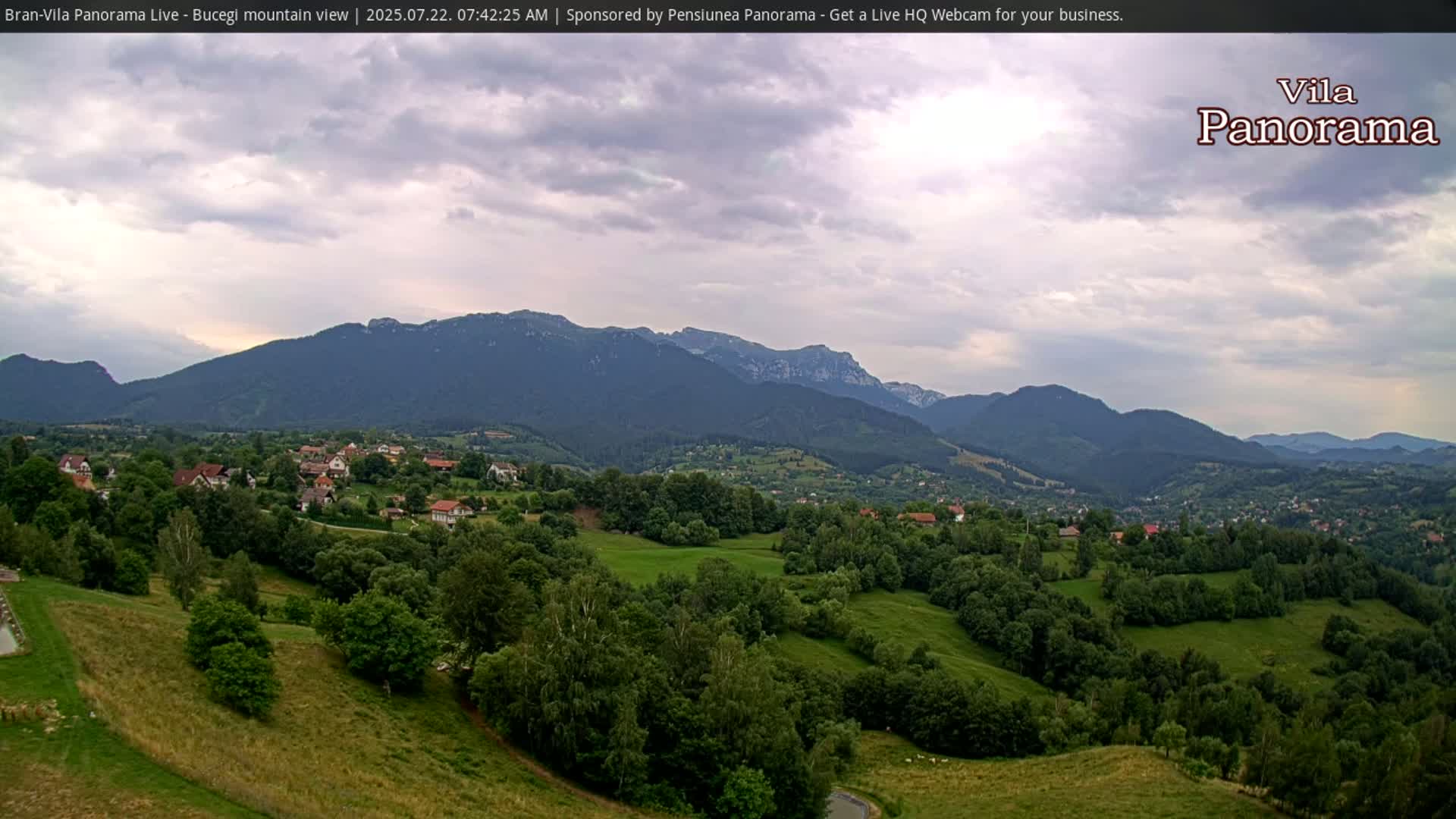 Bucegi Mountain View from Bran Live Cam - Bran,  Braşov, Romania