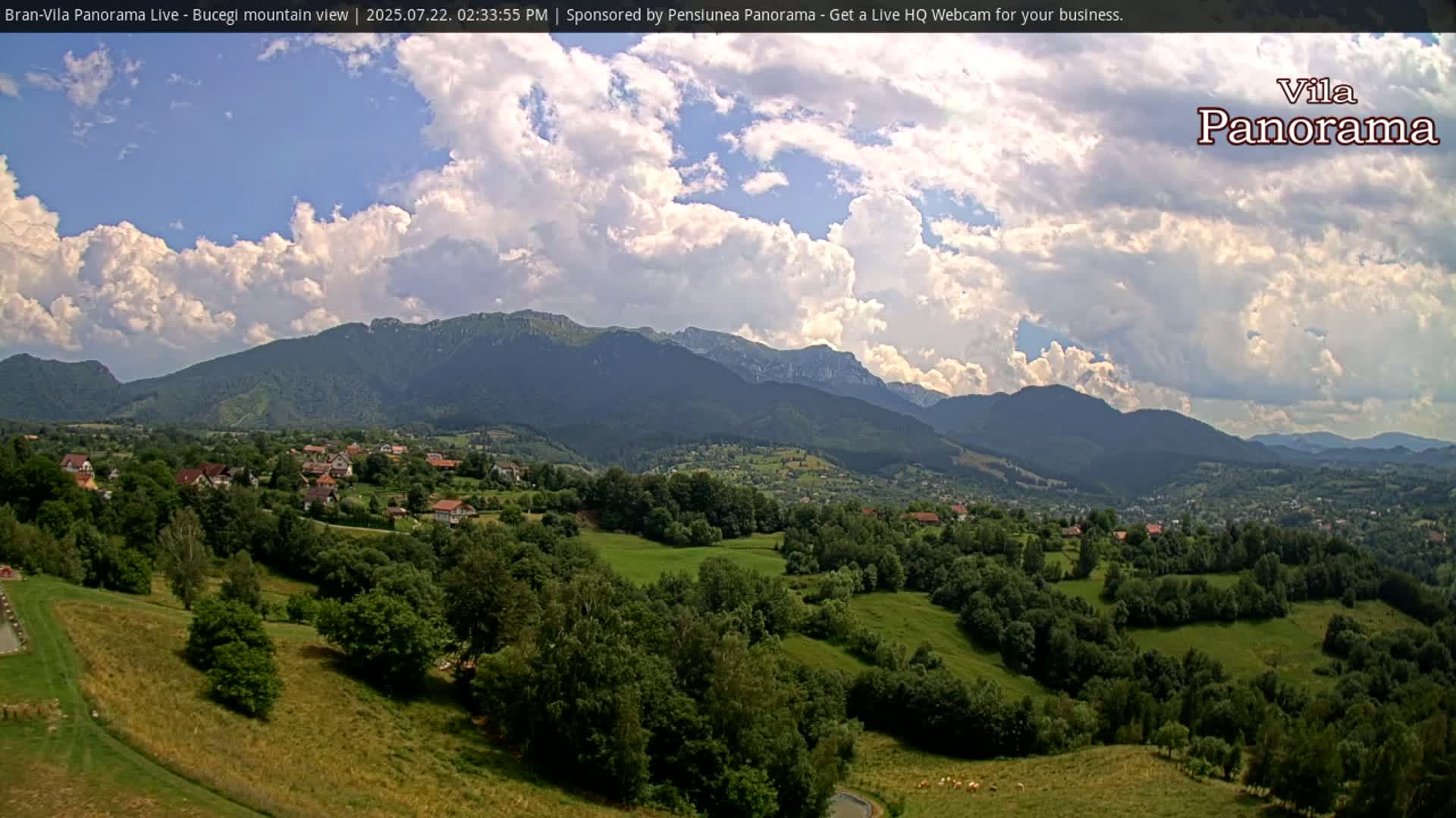 Bucegi Mountain View from Bran Live Cam - Bran,  Braşov, Romania
