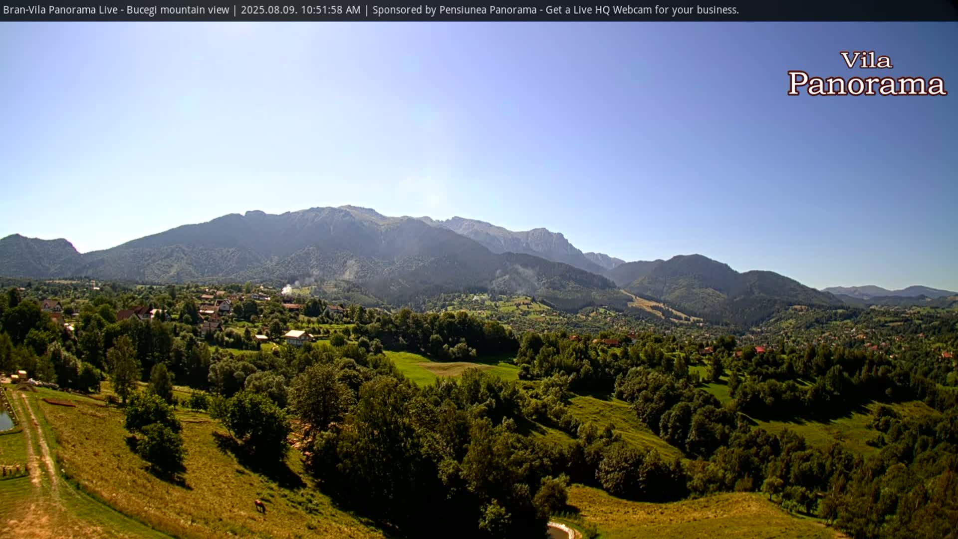 Bucegi Mountain View from Bran Live Cam - Bran,  Braşov, Romania