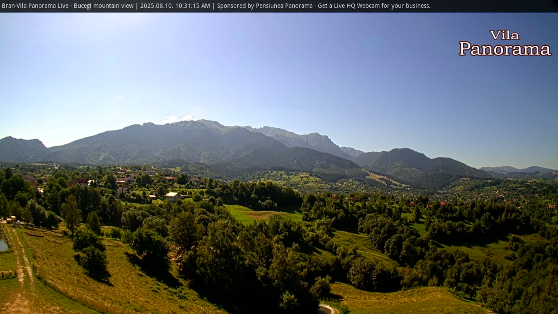 Bucegi Mountain View from Bran Live Cam - Bran,  Braşov, Romania