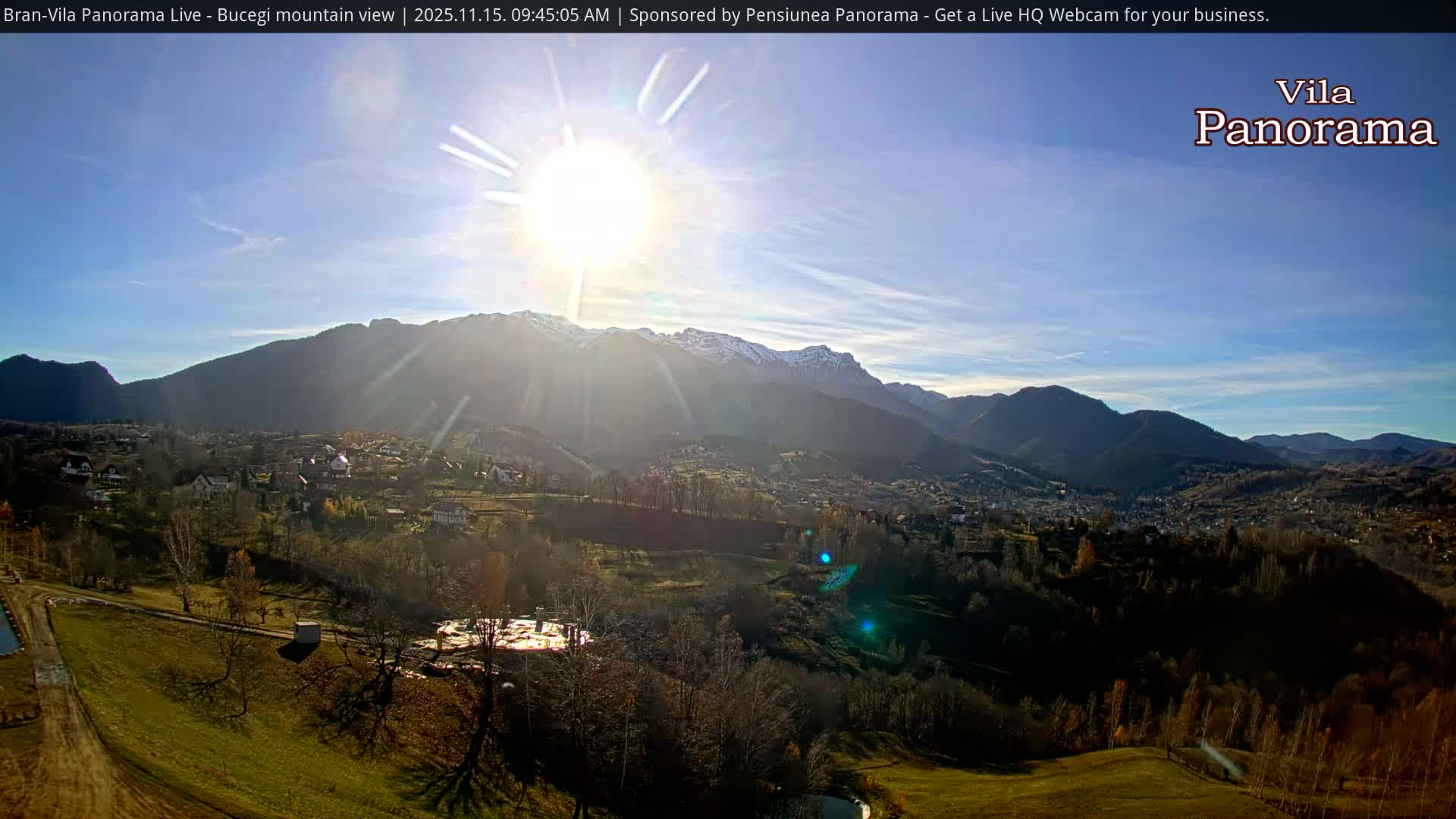 Bucegi Mountain View from Bran Live Cam - Bran,  Braşov, Romania