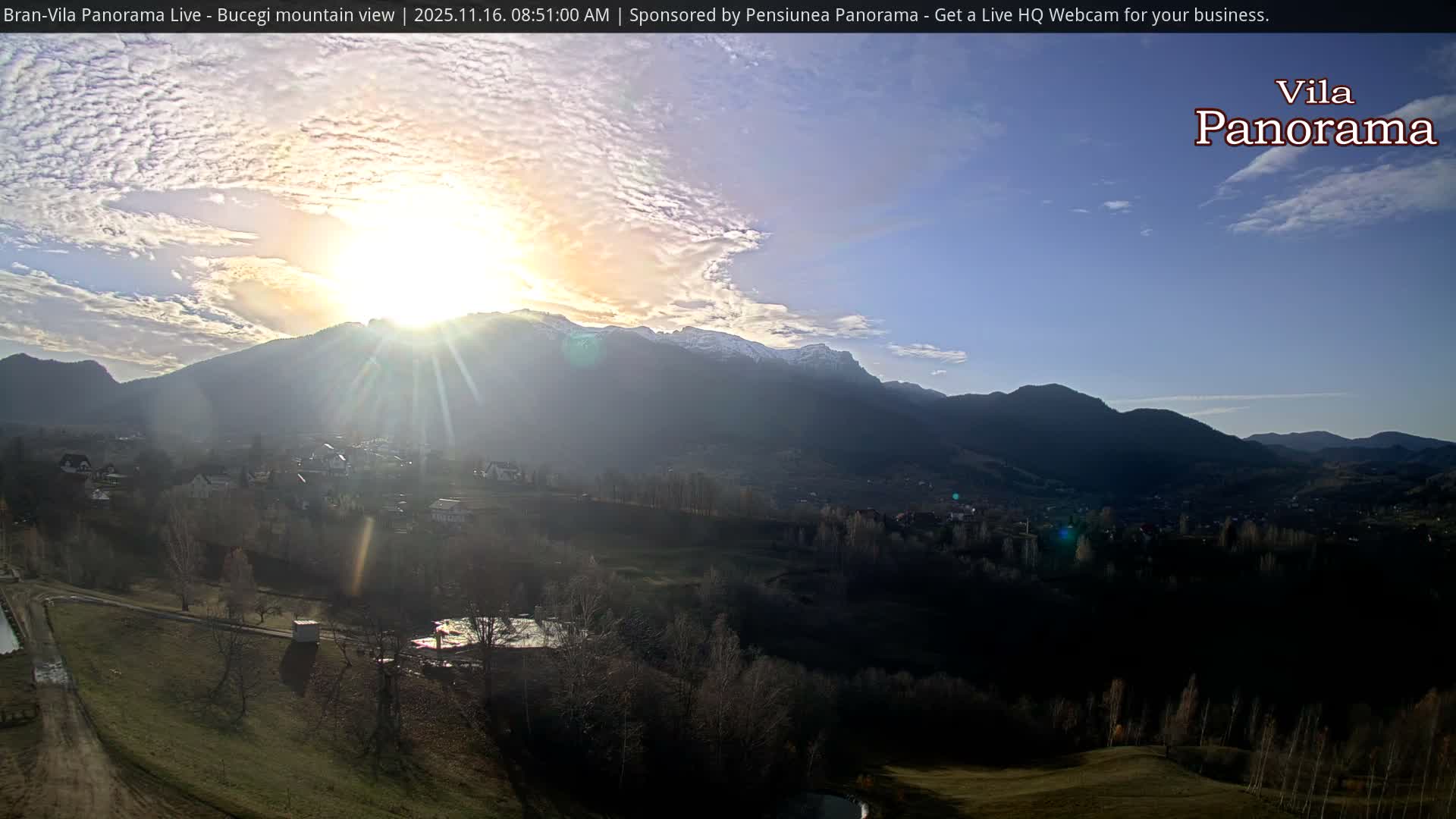 Bucegi Mountain View from Bran Live Cam - Bran,  Braşov, Romania