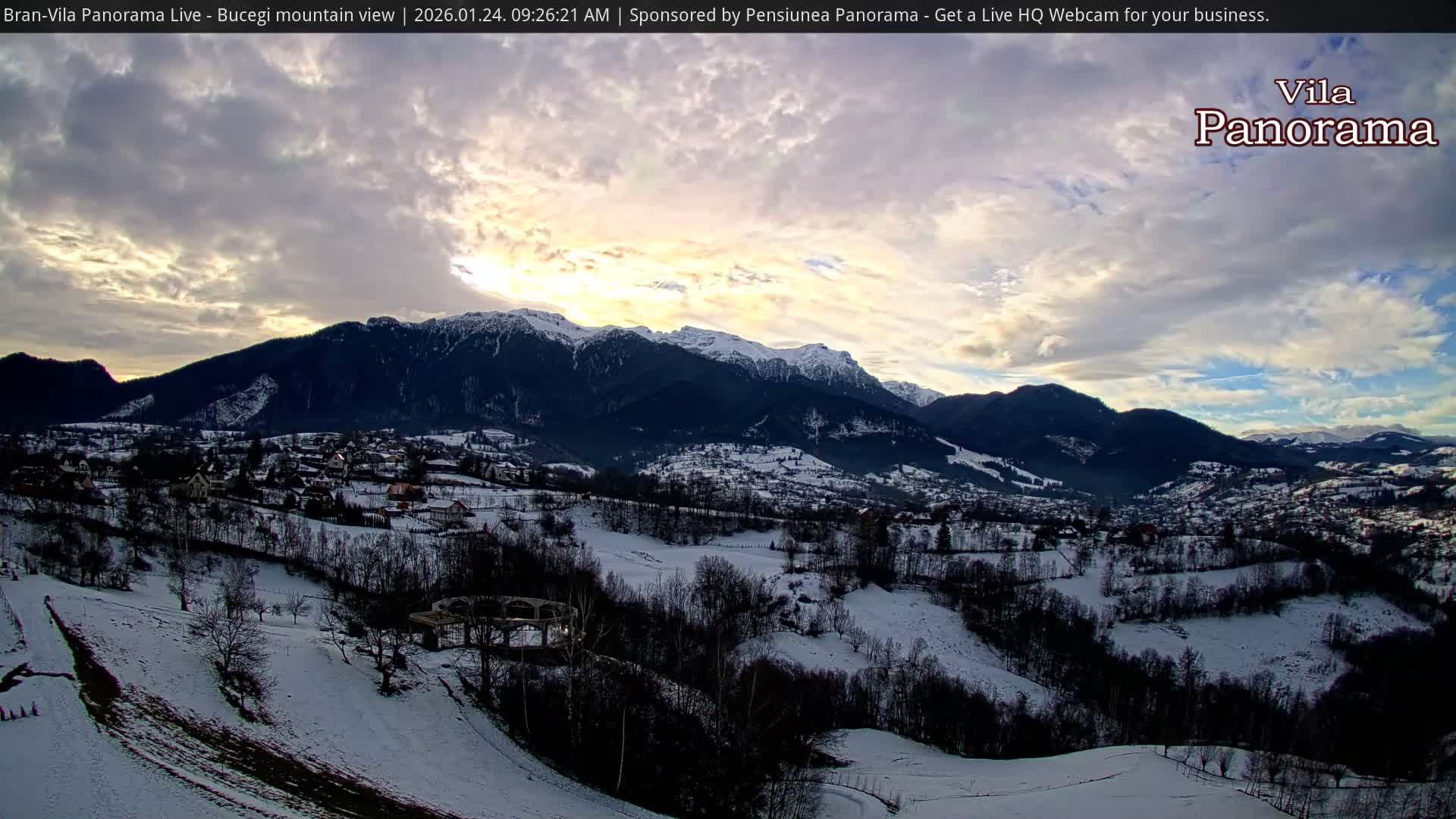 Bucegi Mountain View from Bran Live Cam - Bran,  Braşov, Romania