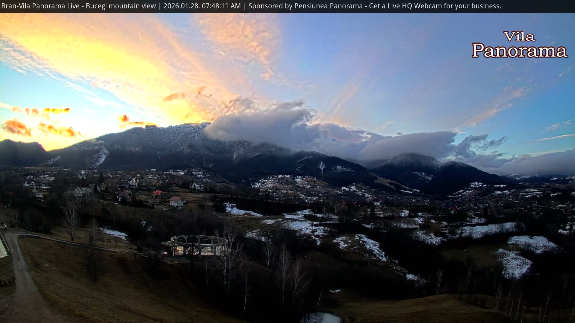 Bucegi Mountain View from Bran Live Cam - Bran,  Braşov, Romania