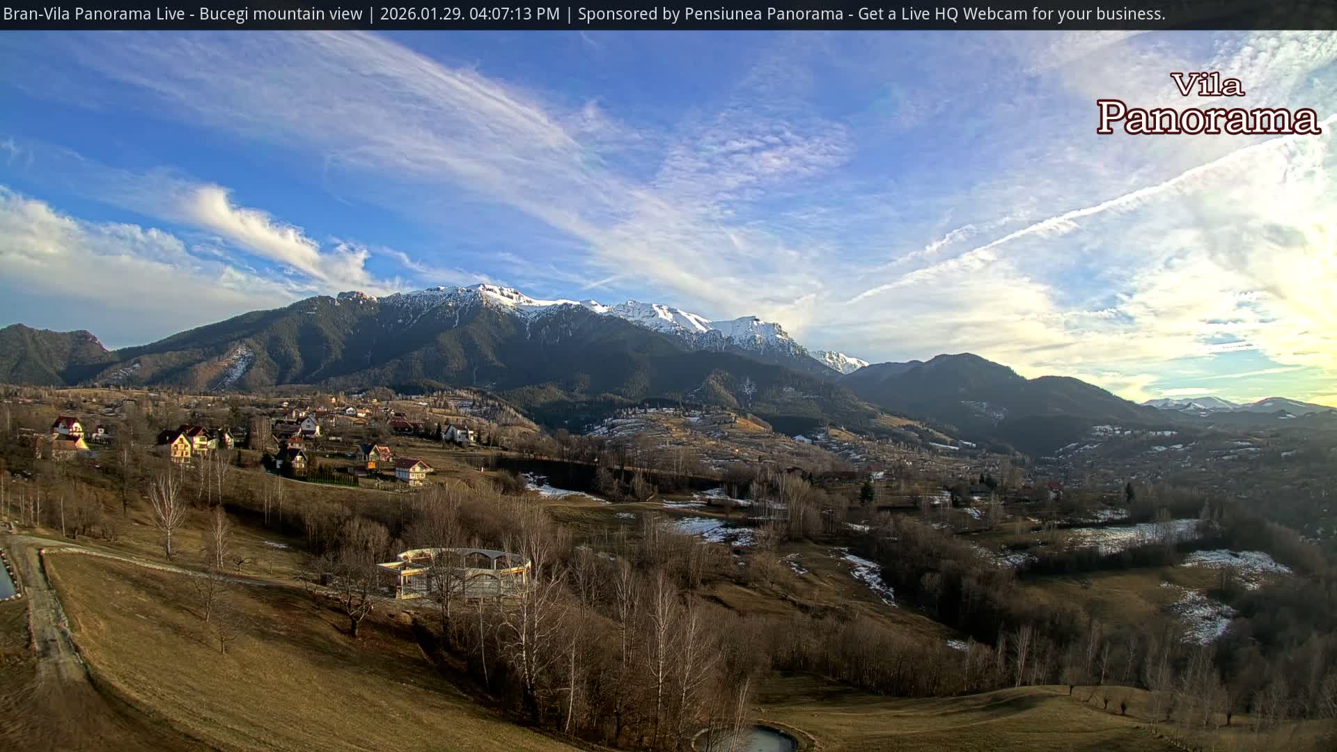 Bucegi Mountain View from Bran Live Cam - Bran,  Braşov, Romania