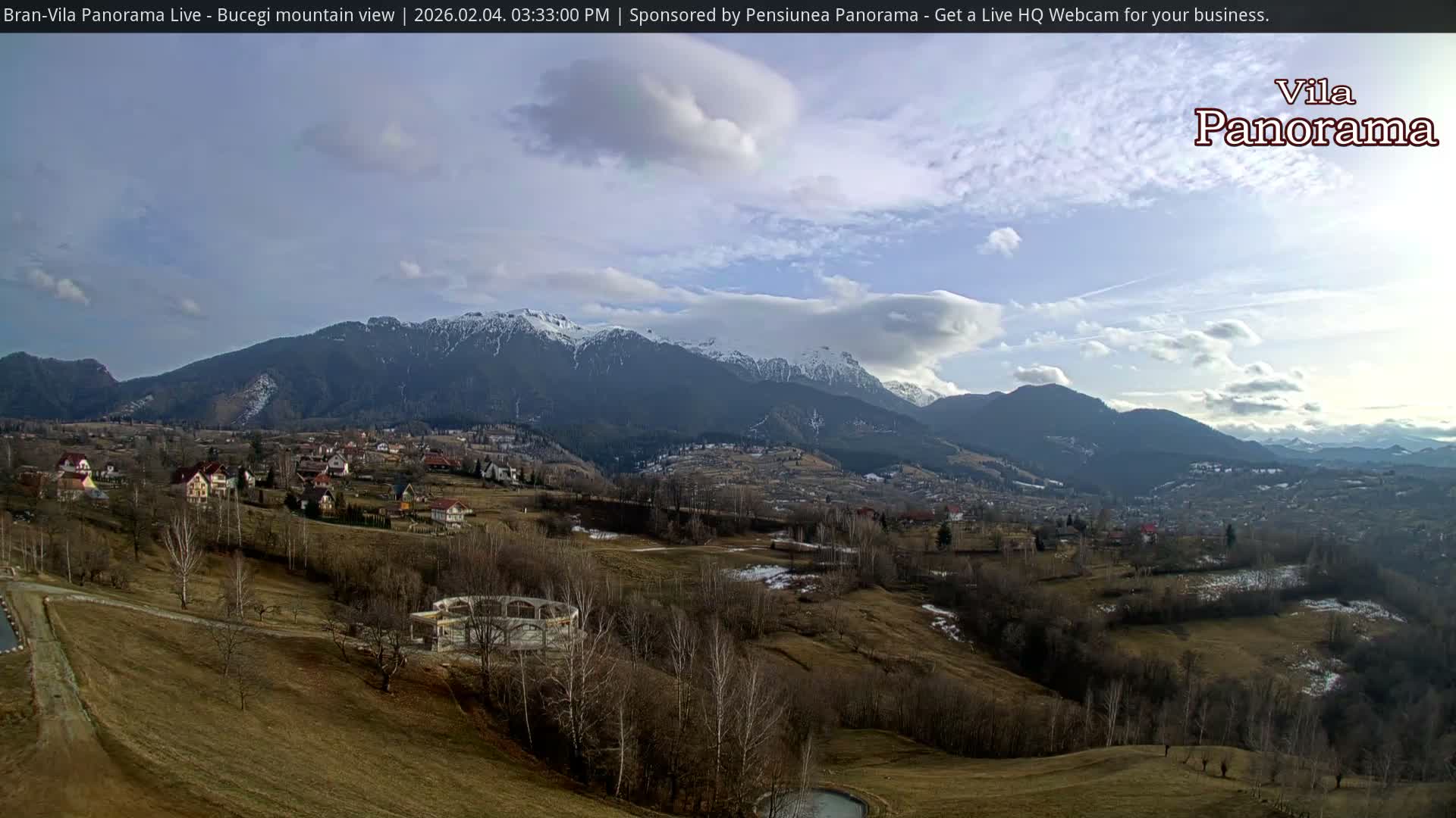 Bucegi Mountain View from Bran Live Cam - Bran,  Braşov, Romania