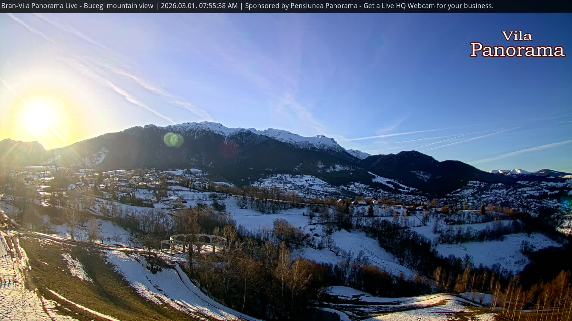 Bucegi Mountain View from Bran Live Cam - Bran,  Braşov, Romania