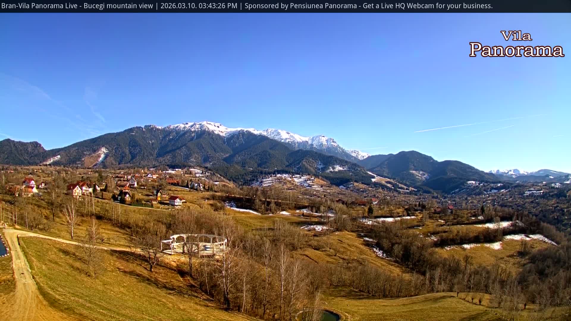 Bucegi Mountain View from Bran Live Cam - Bran,  Braşov, Romania