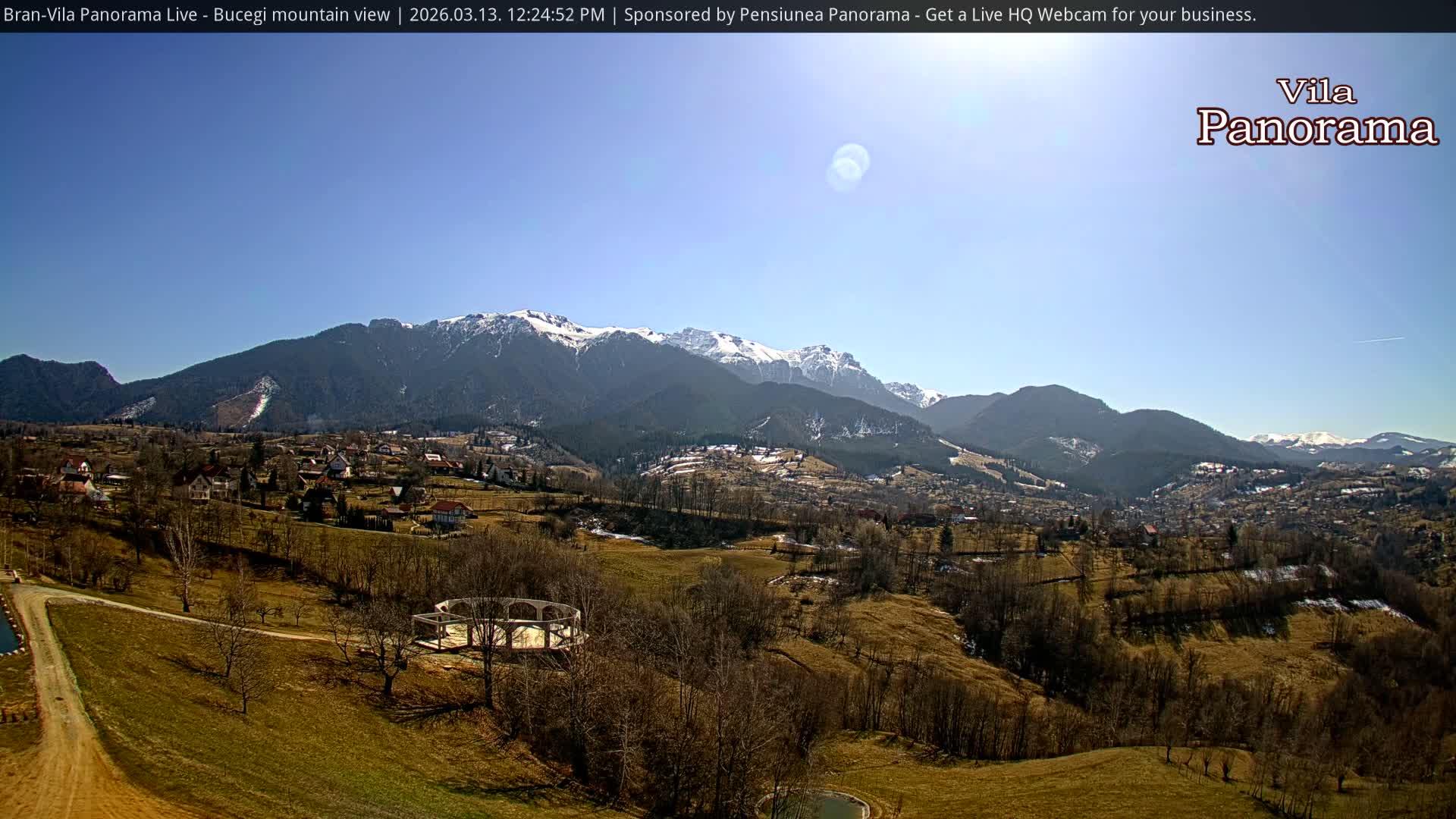 Bucegi Mountain View from Bran Live Cam - Bran,  Braşov, Romania