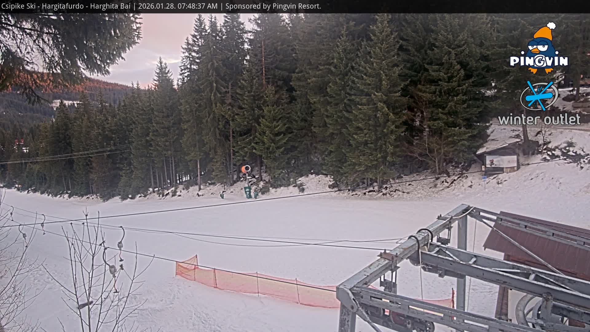 Harghita Băi, Hargitafurdo Ski Slope & Charlift Live Cam - Miercurea Ciuc, Harghita, Romania
